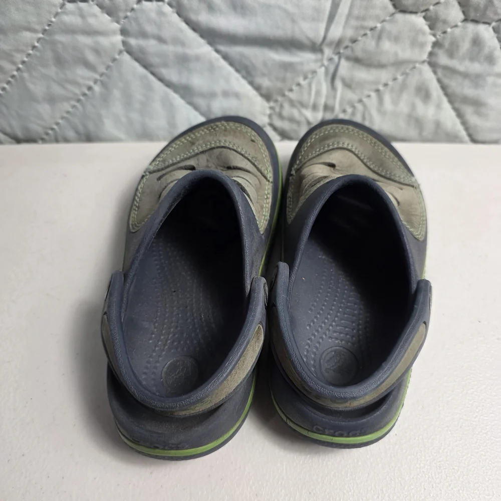 Crocs Yukon Vista Leather Top Brown Slip On Clogs Kids Toddler Size 10c11